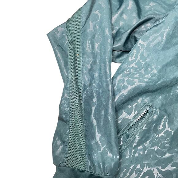 Zyia Active Hoodie Jacket Teal Green Leopard Print Windbreaker - Picture 3 of 5